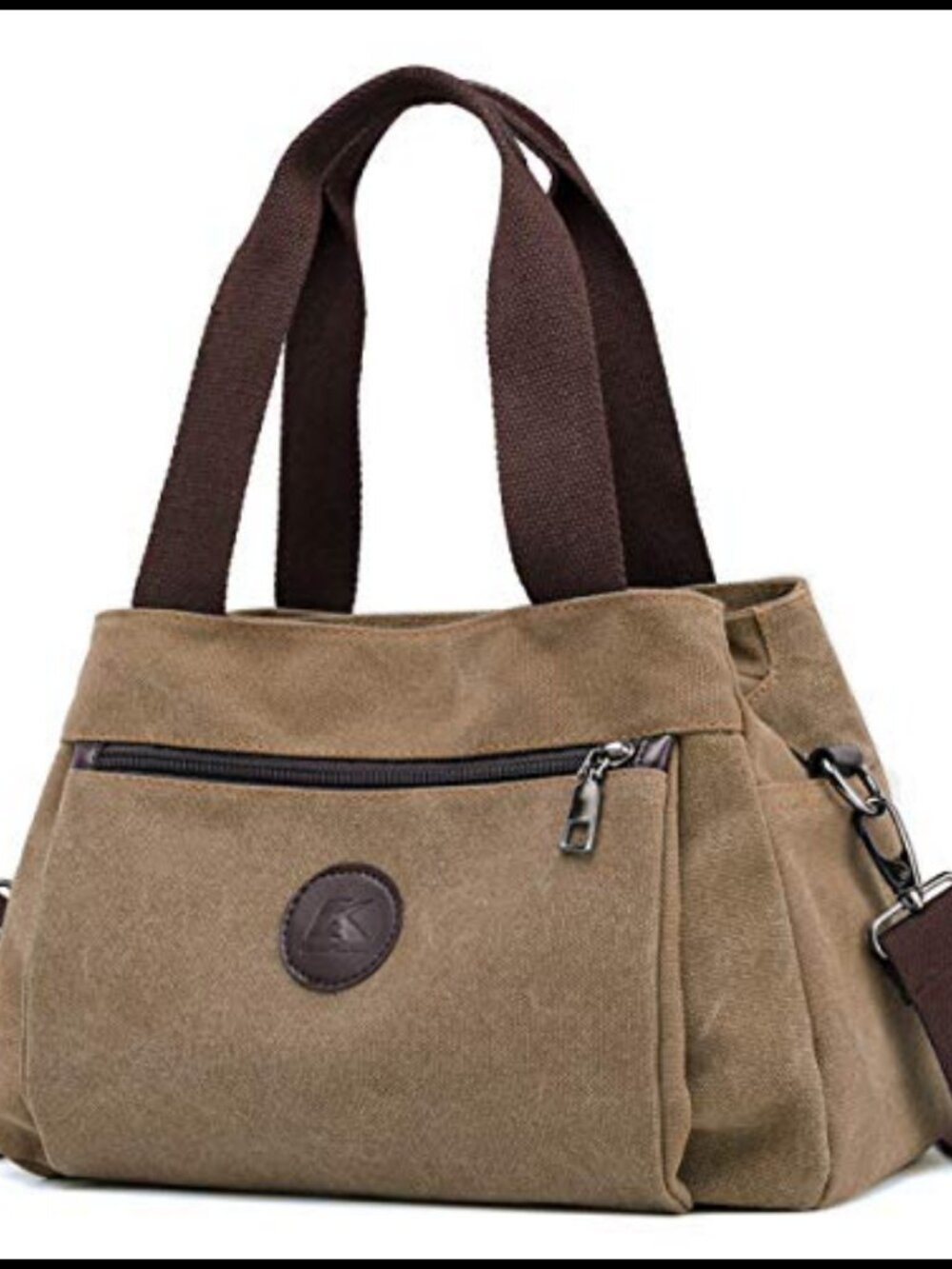 Canvas Hobo Crossbody Bag Multi Compartment Adjustable Strap